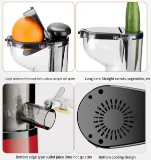 Slow Juicer Sapcentrifuge 500W met Grote Vulopening 8 cm