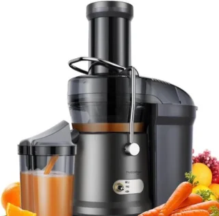 Slow juicer sapcentrifuge zwart