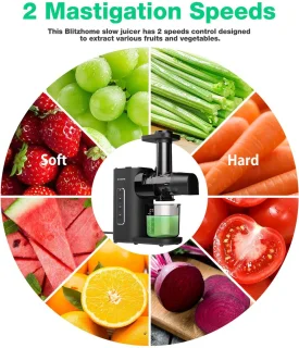 Slowjuicer 150W met 450ml pulpcontainer