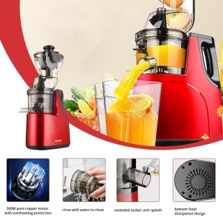 Slowjuicer 500W elektrische sapcentrifuge voor groenten en fruit