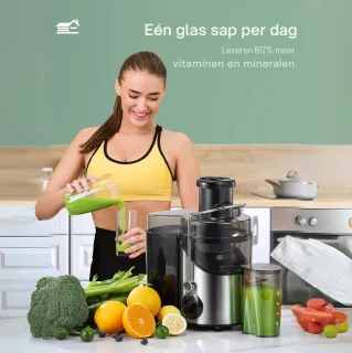 Slowjuicer Groenten & Fruit zwart/rvs