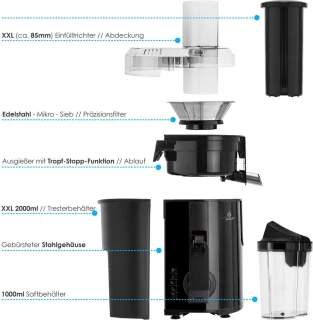 Slowjuicer - Horizontale slowjuicer
