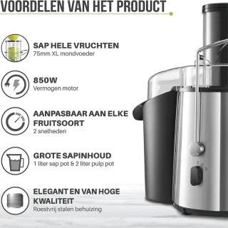 Slowjuicer Juicer Sapcentrifuge Groenten en Fruitpers