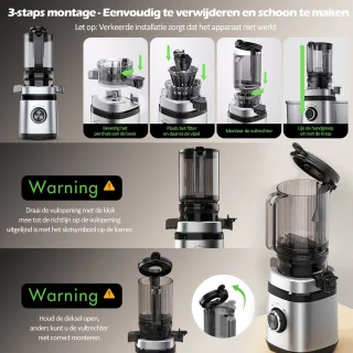 Slowjuicer Professional 1.8L 350W Zilver