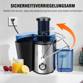 Slowjuicer Sap Centrifuge 1000W 65mm Invoer 2 Snelheden