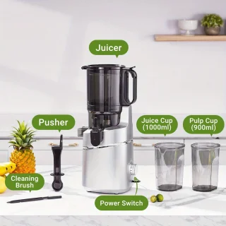 Slowjuicer Sapcentrifuge 1,8L Zilver