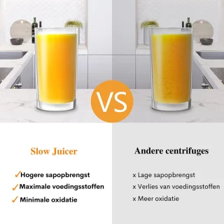 Slowjuicer Sapcentrifuge 2 Snelheden Omkeerfunctie