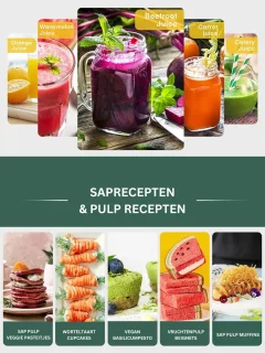 Slowjuicer XL 800W met 2L Pulpbak en 1.1L Schenkkan
