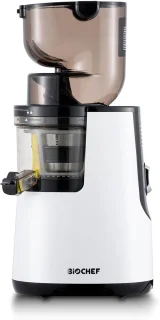SnelShoppen - BioChef Atlas Whole Slow Juicer Tractor Wit - Verticale Slowjuicer - 250W Motor - Voor Hele Vruchten en Groenten - Smoothies, Sorbet, No