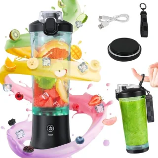 SnelShoppen draagbare smoothie maker 600ml zwart