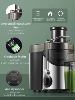 SNJY® Sapcentrifuge Mini Blender Zwart/Zilver