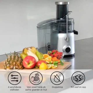 Solis 8451 Juice Fountain Compact Sapcentrifuge Zilver