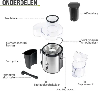 Stellar Sapcentrifuge Juicer 850W 2 Snelheden