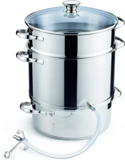 Stoomsapcentrifuge van roestvrij staal, 10 liter