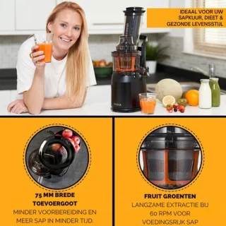 Thuys Luxe Slowjuicer Sapcentrifuge 2L Zwart
