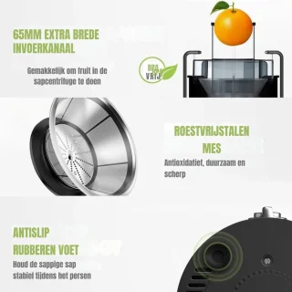 Thuys Sapcentrifuge 400W Roestvrijstalen Juicer Zwart/Zilver
