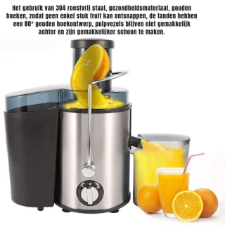 Thuys Sapcentrifuge 400W Roestvrijstalen Juicer Zwart/Zilver