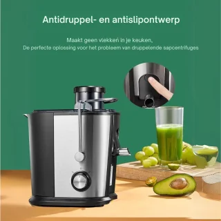 VIN Professionele Sapcentrifuge Juicer - RVS/Zwart
