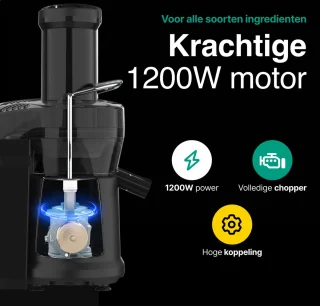 Vivid Green Sapcentrifuge 1200W 1.25L 3 Snelheden
