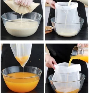 Witte nylon filterzakken voor juicer - 10 stuks