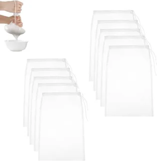 Witte nylon filterzakken voor juicer - 10 stuks