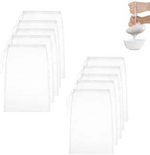 Witte perszakken voor fruitpers - 10 stuks