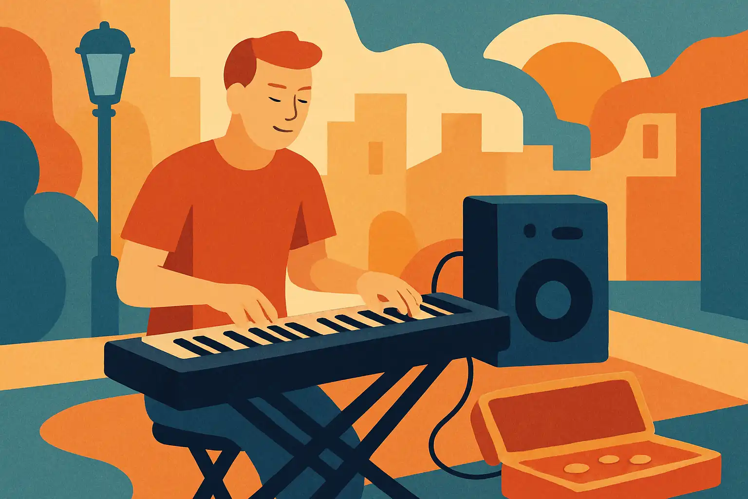 Busking met je keyboard: zo bouw je een compacte, stroomzekere en onweerstaanbare straatset