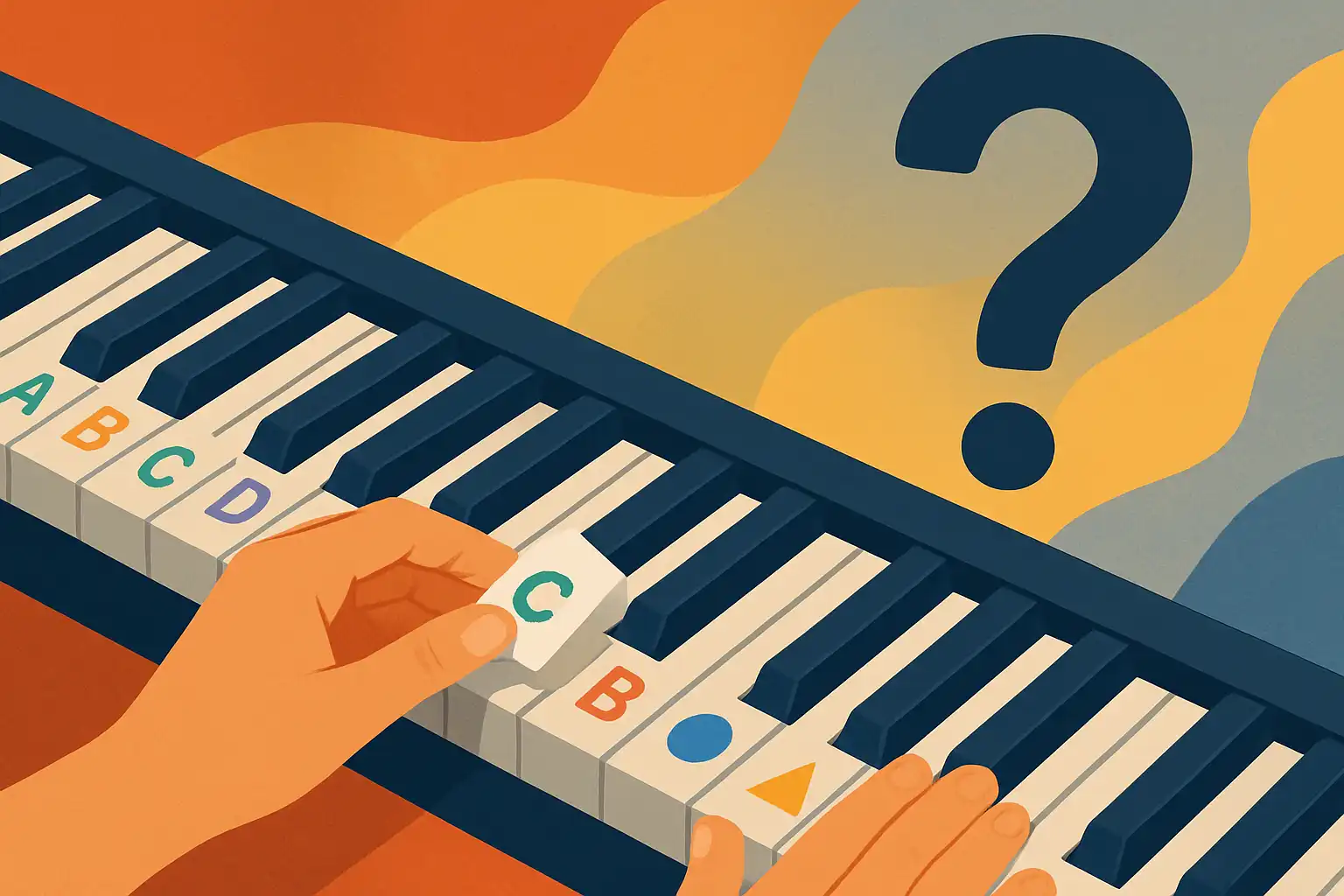Keyboardstickers: helpen ze beginners sneller spelen of word je er juist afhankelijk van?