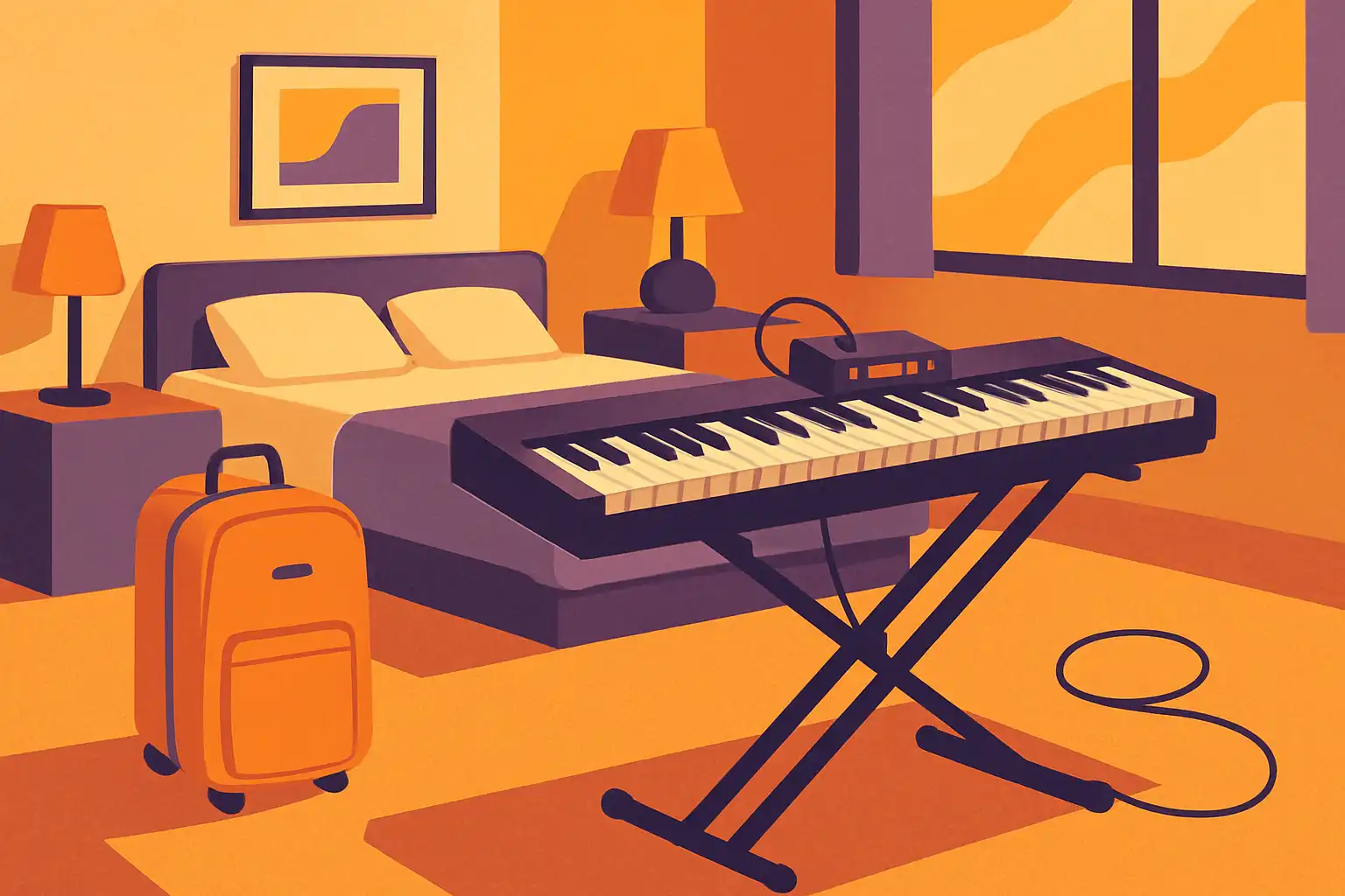 Touren met licht bagage: zo bouw je in een hotelkamer een volwaardige keyboardrig