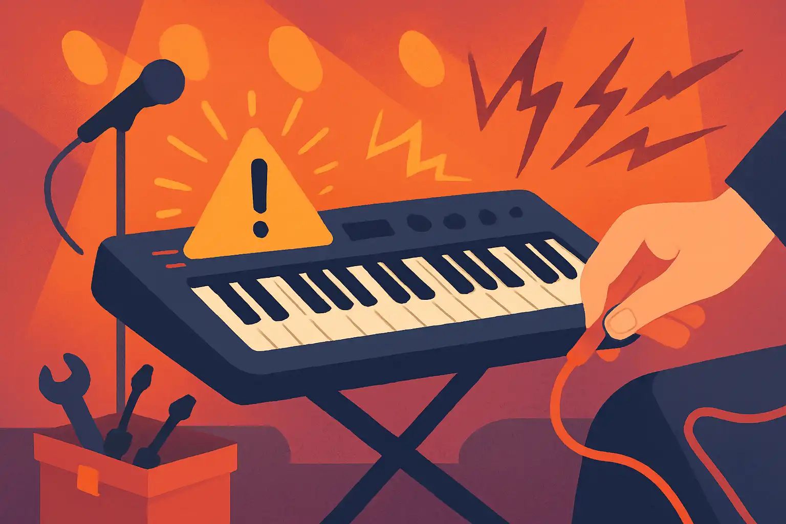 Wanneer je keyboard het laat afweten op het podium: snelle fixes en noodplannen die je set redden