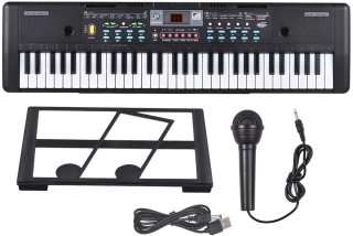 De WNHB® Stage Piano – 61 Toetsen – Elektrische Piano met Microfoon – LED Display – Dubbele Stereospeakers – USB-aansluiting in één oogopslag