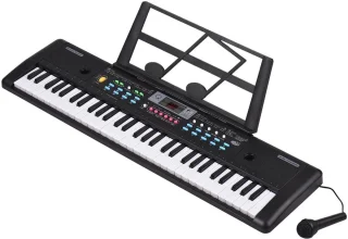 WNHB® Stage Piano – 61 Toetsen – Elektrische Piano met Microfoon – LED Display – Dubbele Stereospeakers – USB-aansluiting