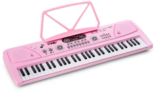Keyboard piano kinderen - MAX KD61P - Keyboard met 61 toetsen - Microfoon en oplaadbare accu - Roze