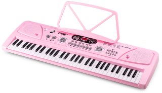 Wat vinden we goed aan de Keyboard piano kinderen - MAX KD61P - Keyboard met 61 toetsen - Microfoon en oplaadbare accu - Roze