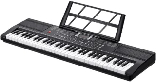 Amolass - Keyboard Piano - 61 Toetsen/Keys - Met Standaard - Elektrische Piano - Inclusief Speakers en Koptelefoon - Zwart