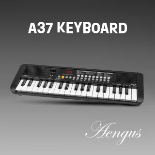 Áengus Keyboard Piano Keyboard Kind met 37 toetsen - Aanslaggevoelige Toetsen - USB-C MIDI - Zwart
