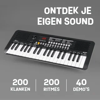 Áengus Keyboard Piano Keyboard Kind met 37 toetsen - Aanslaggevoelige Toetsen - USB-C MIDI - Zwart