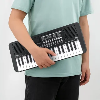 Áengus Keyboard Piano Keyboard Kind met 37 toetsen - Aanslaggevoelige Toetsen - USB-C MIDI - Zwart