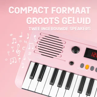 Áengus Keyboard Piano Keyboard Kind met 37 Aanslaggevoelige toetsen - USB-C MIDI - Roze
