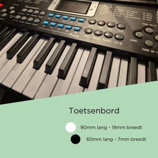 MoMiKa Kindvriendelijk Keyboard – 61 Toetsen, 32 Geluidsopties, Microfoon, 67,5 cm Breed - Stroom- en Batterijfunctie – Muziek Instrument - Eenvoudig in Gebruik – Ideaal Cadeau voor Kinderen!