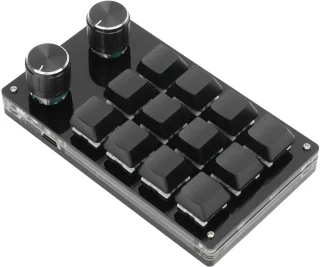 12-toets mini mechanisch toetsenbord (zwart)