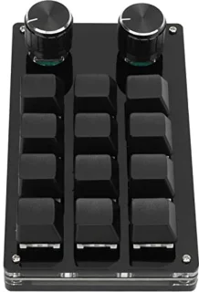 12-toets mini mechanisch toetsenbord (zwart)
