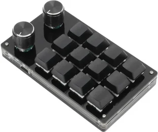 12-toets mini mechanisch toetsenbord (zwart)