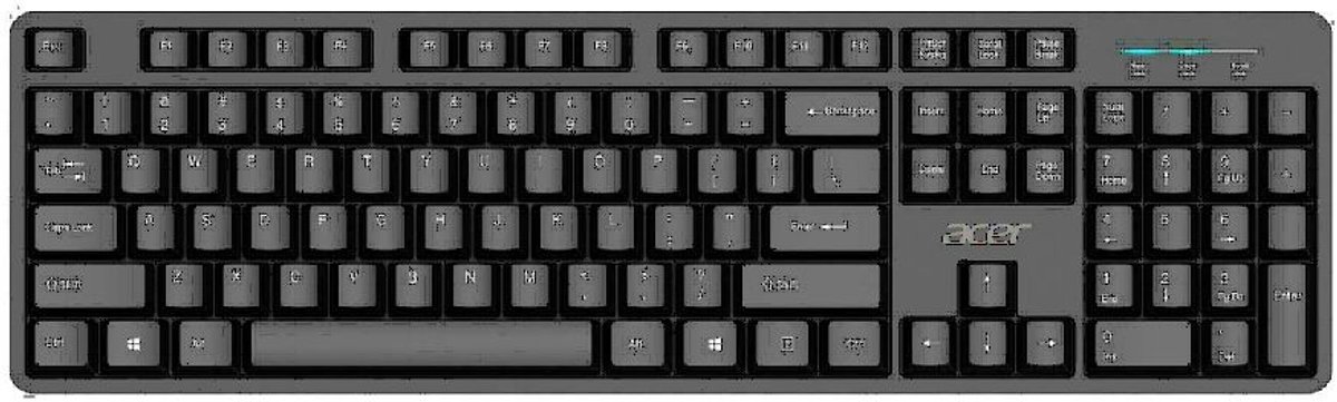 Acer USB Wired Keyboard QWERTY US International Zwart