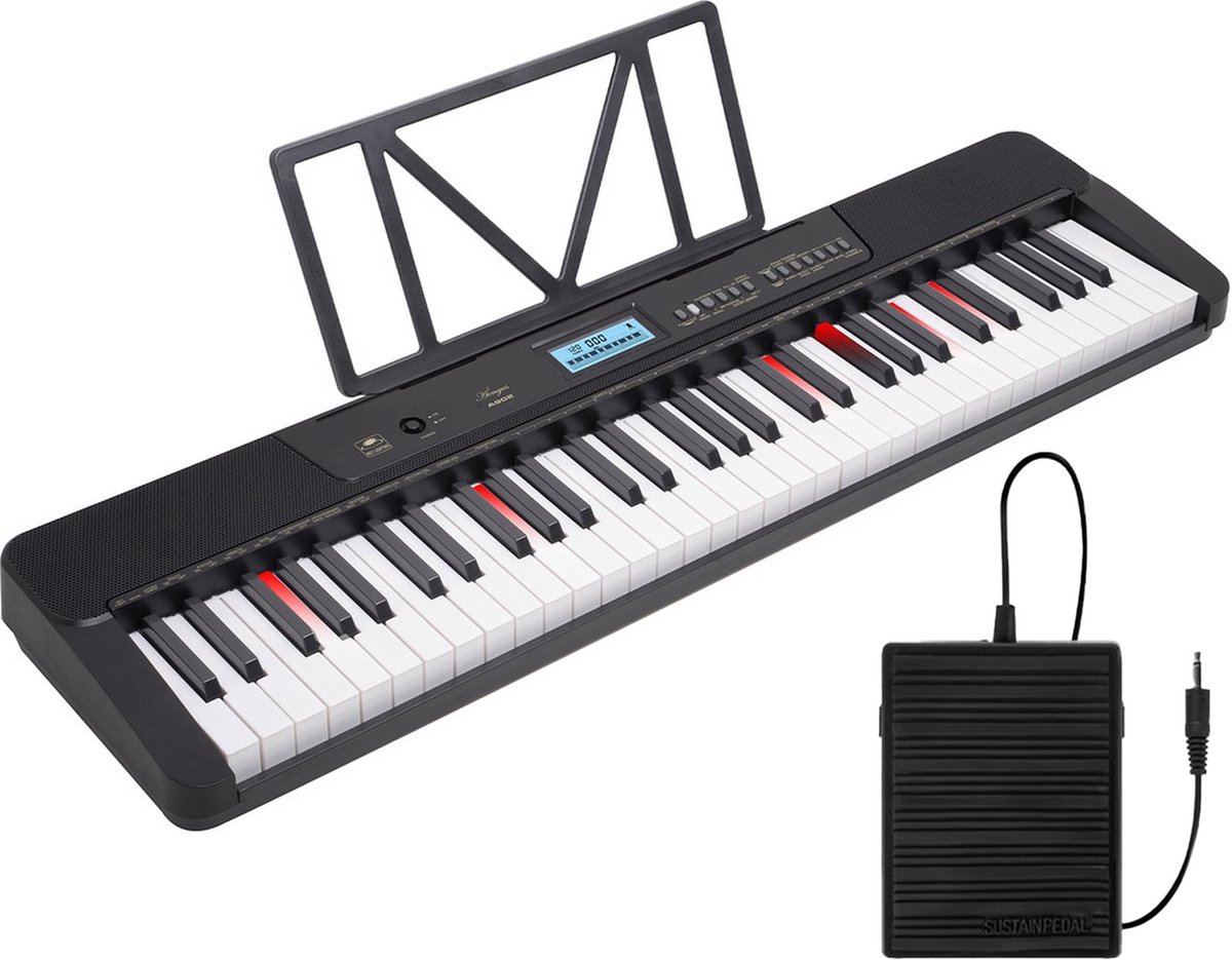Áengus A902 Keyboard Piano 61 toetsen USB MIDI inclusief sustain pedaal