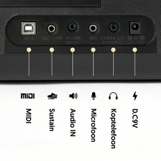 Áengus A902 Keyboard Piano 61 toetsen USB MIDI inclusief sustain pedaal