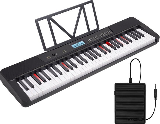 Áengus A902 Keyboard Piano 61 toetsen USB MIDI inclusief sustain pedaal