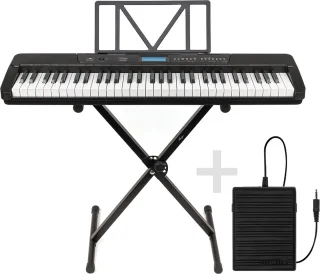 Áengus A902 Keyboard piano 61 toetsen USB MIDI sustain pedaal standaard