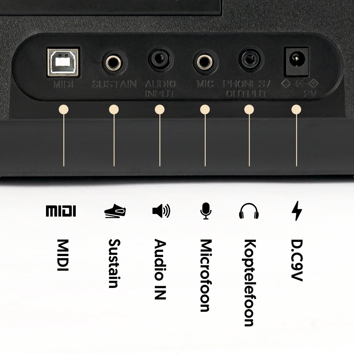 Áengus A902 Keyboard Set 61 toetsen USB MIDI