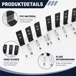 Afneembare notenetiketten toetsenbord 88 toetsen - ShopVlot